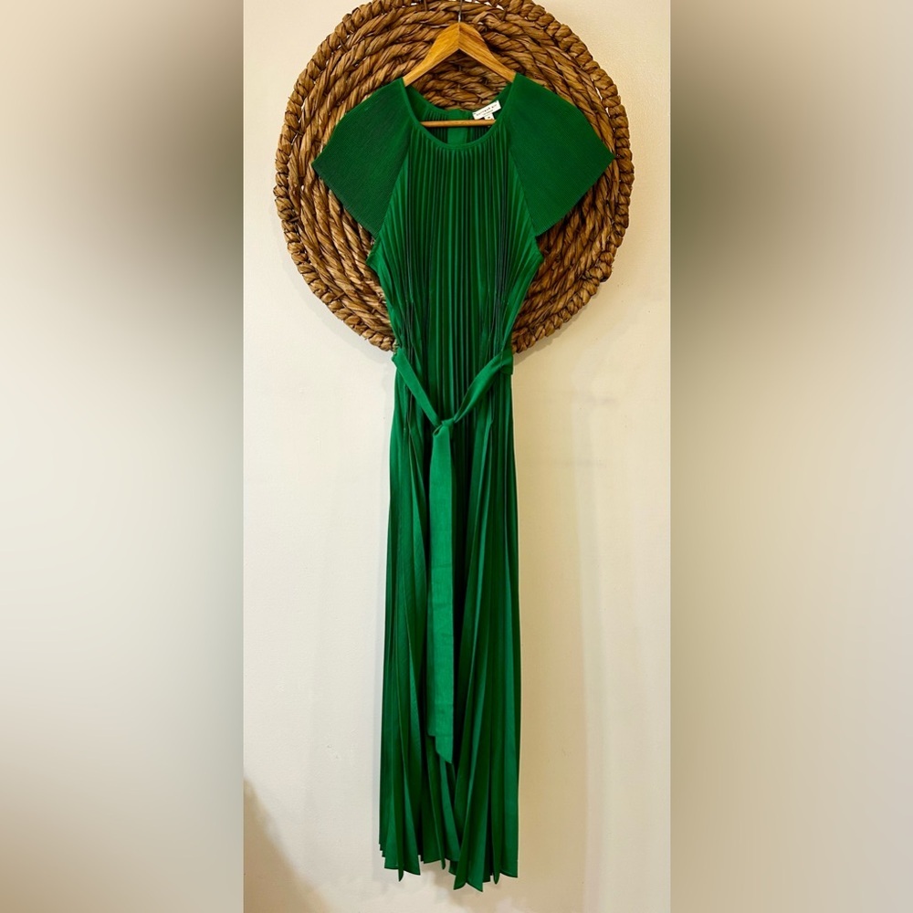 NWT Current Air Mona Pleated Maxi Dress Green Size Medium - Picture 7 of 16
